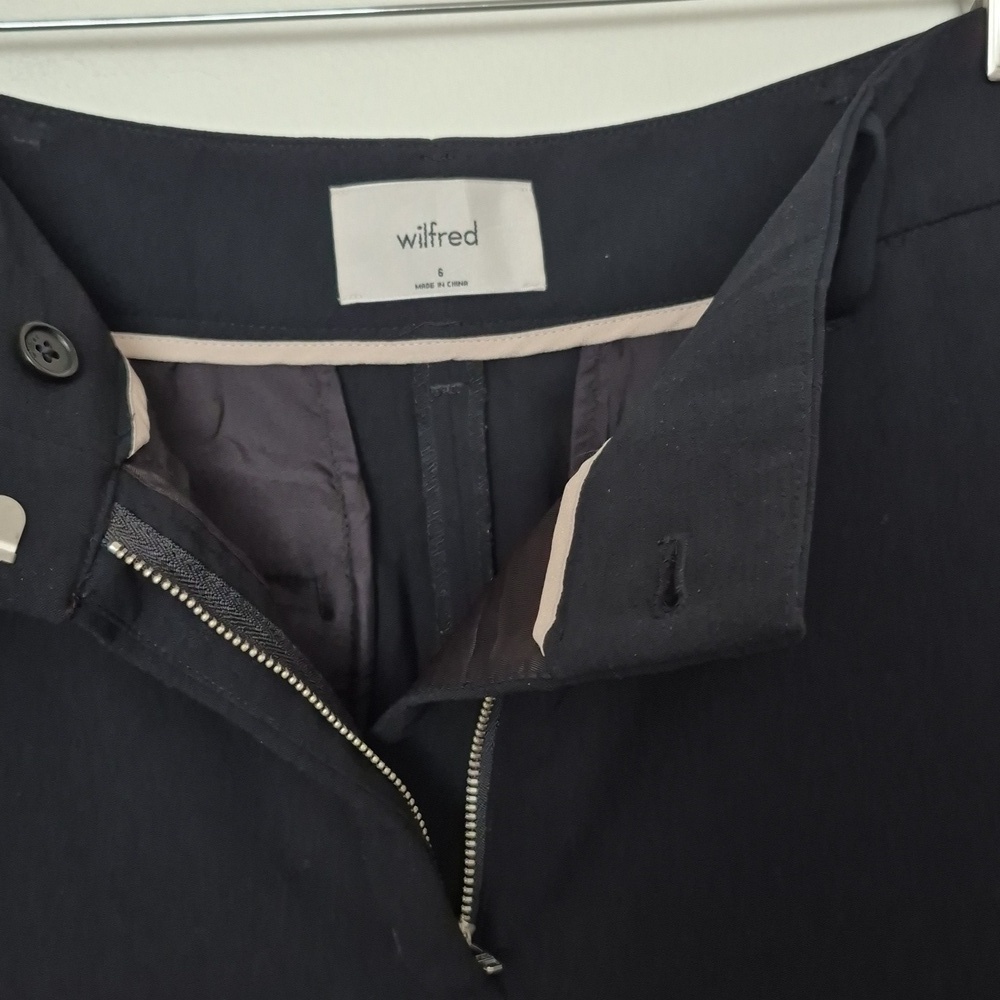 Wilfred Flat Front Womens Trousers Black Textured Side/Back Pockets - Picture 6 of 9